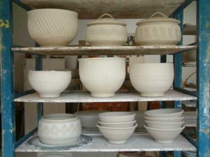 Pots waiting to be fired