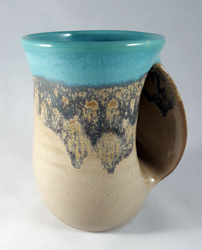 Handmade pottery Handwarmer Tea/coffee Ceramic Mug - Left Hand